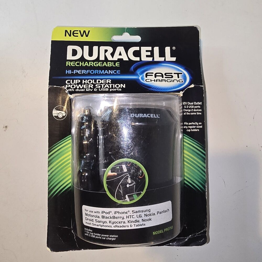 Duracell Fast Charging High Performance Rechargable Cup Holder Power Station New